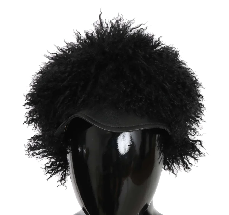 Dolce & Gabbana Chic  Gatsby Cap in Tibet Lamb Women's Fur