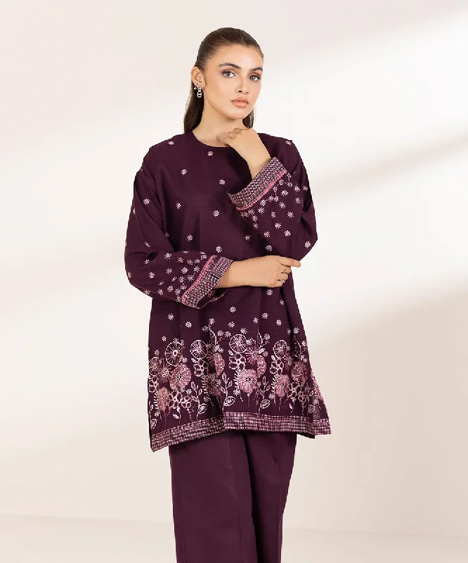 Embroidered Light Khaddar Shirt