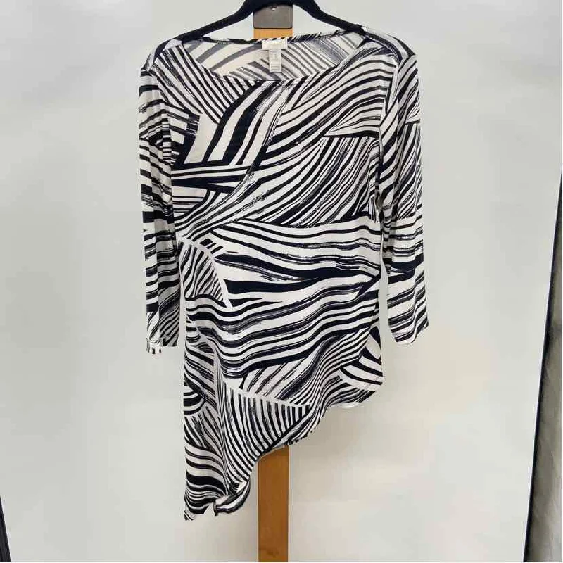 Chico's Women's Size M Black Stripe Tunic