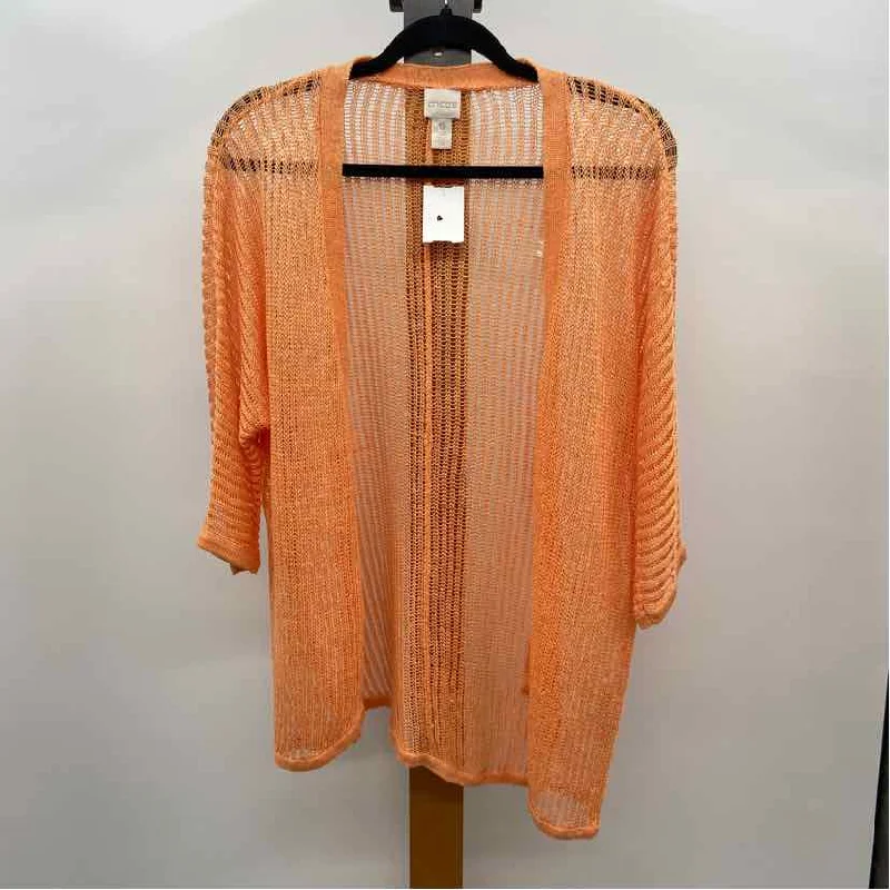 Chico's Women's Size S Orange Solid Cardigan