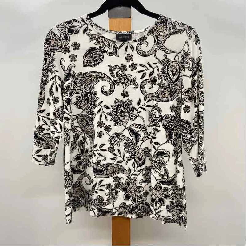 JJill Women's Size S White Floral Long Sleeve Shirt