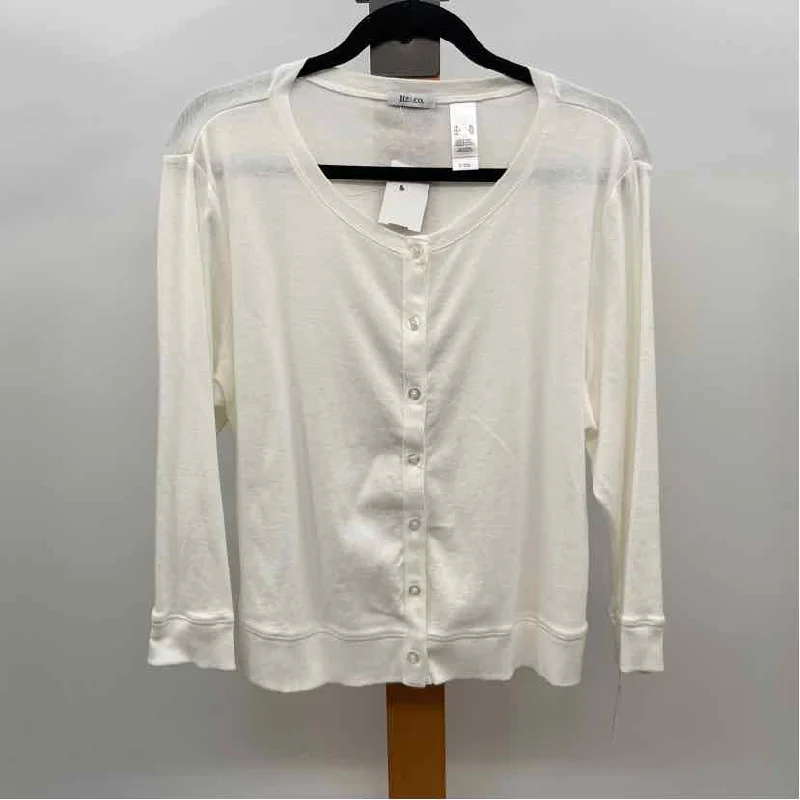 Liz & Co. Women's Size XL White Solid Cardigan