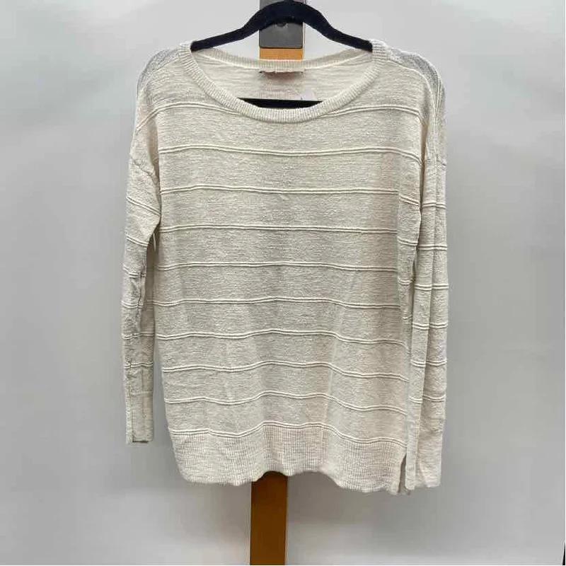 Loft Women's Size S Cream Ribbed Sweater