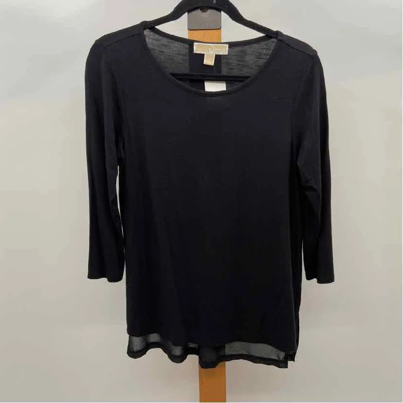 Michael Kors Women's Size S Black Solid Long Sleeve Shirt