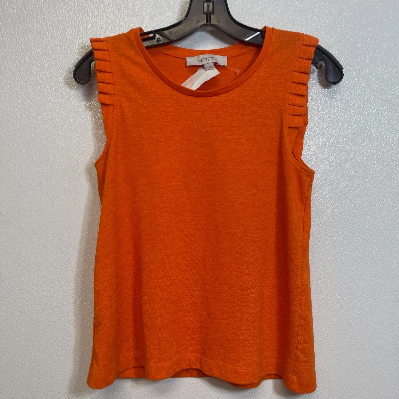 Top Sleeveless By Loft O In Orange, Size: Xs