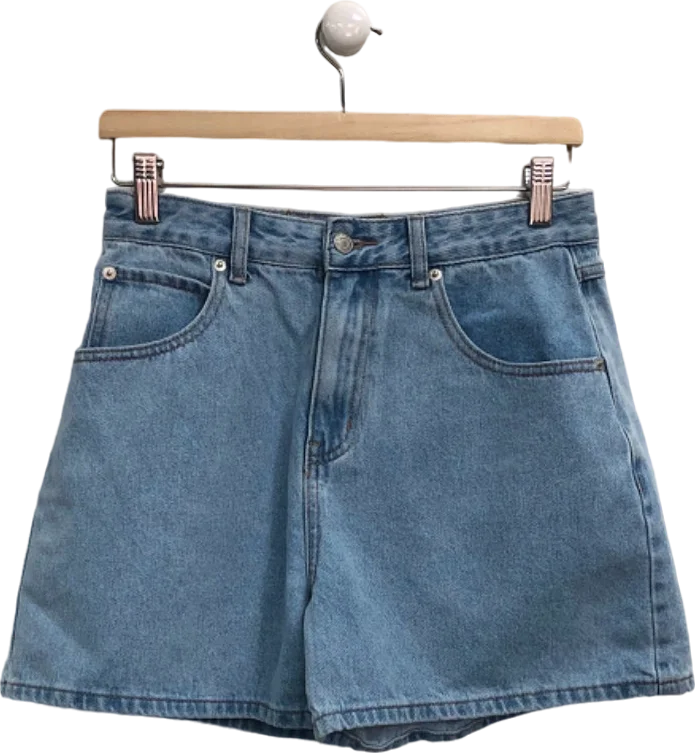 White Fox Blue Denim Shorts UK M