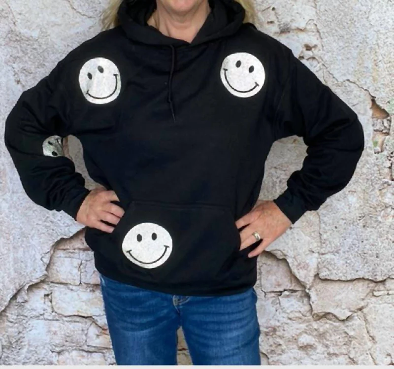 Smile Face Hoodie in Black