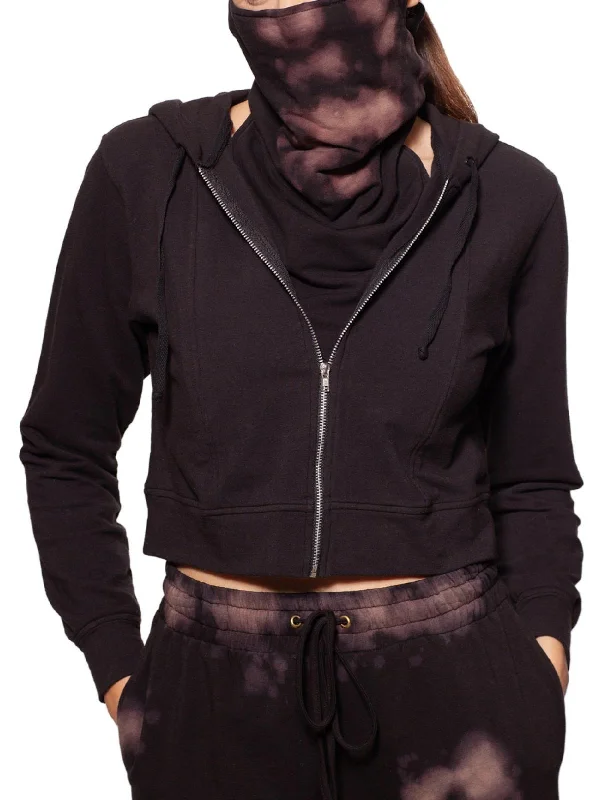 Womens Zip Up Crop Hoodie