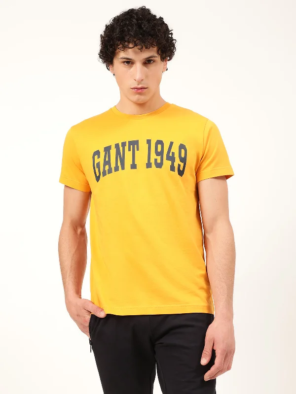 Gant Yellow Logo Regular Fit T-Shirt