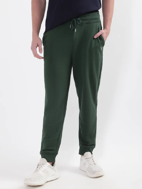 Gant Men Green Solid Relaxed Fit Sweatpant