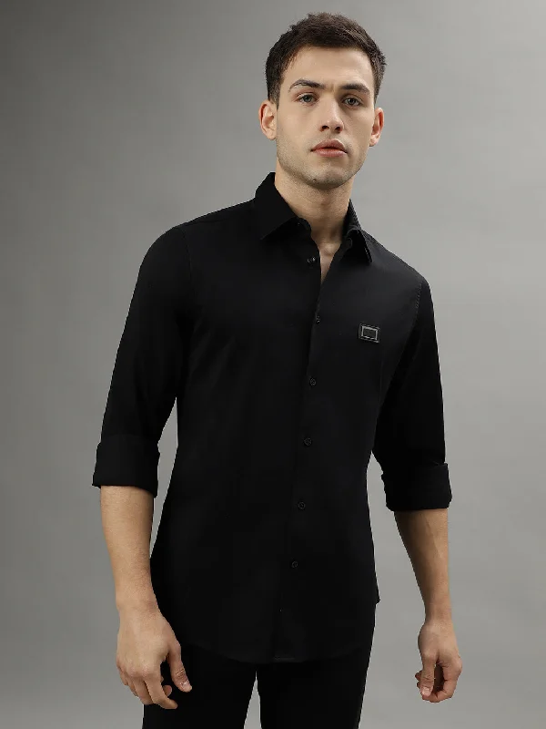 Iconic Black Fashion Slim Fit Shirt