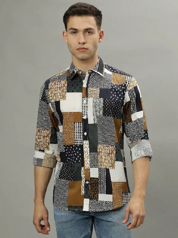 Iconic Multi Color Fashion Printed Regular Fit Shirt