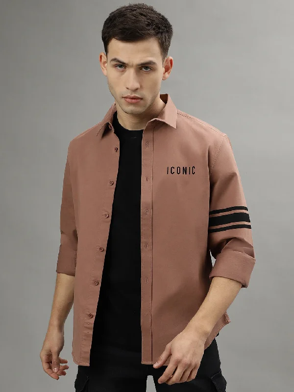 Iconic Dusty Pink Fashion Logo Regular Fit Shirt