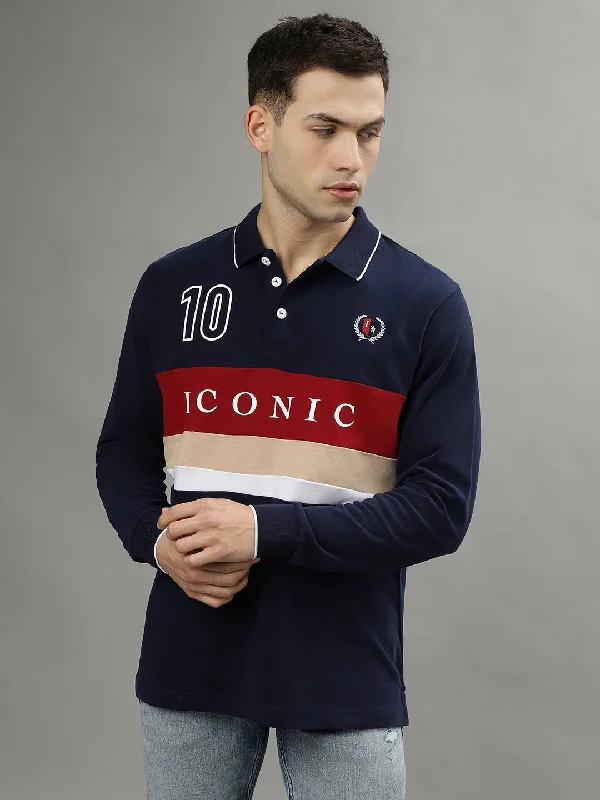 Iconic Multi Color Fashion Logo Regular Fit Polo T-Shirt