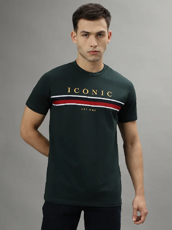 Iconic Bottle Green Fashion Logo Regular Fit T-Shirt