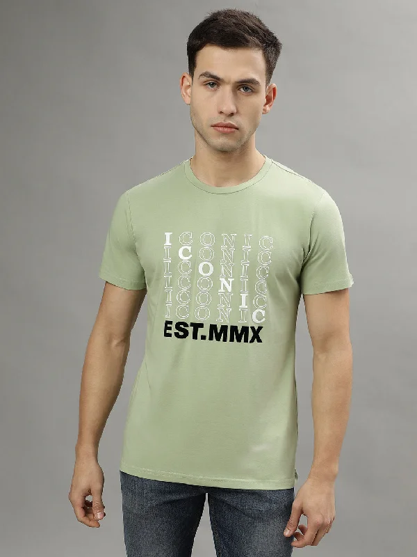 Iconic Mint Green Fashion Logo Regular Fit T-Shirt