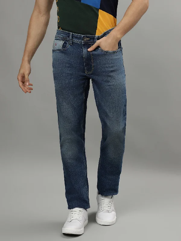 Iconic Men Blue Washed Mid-Rise Skinny Fit Jeans