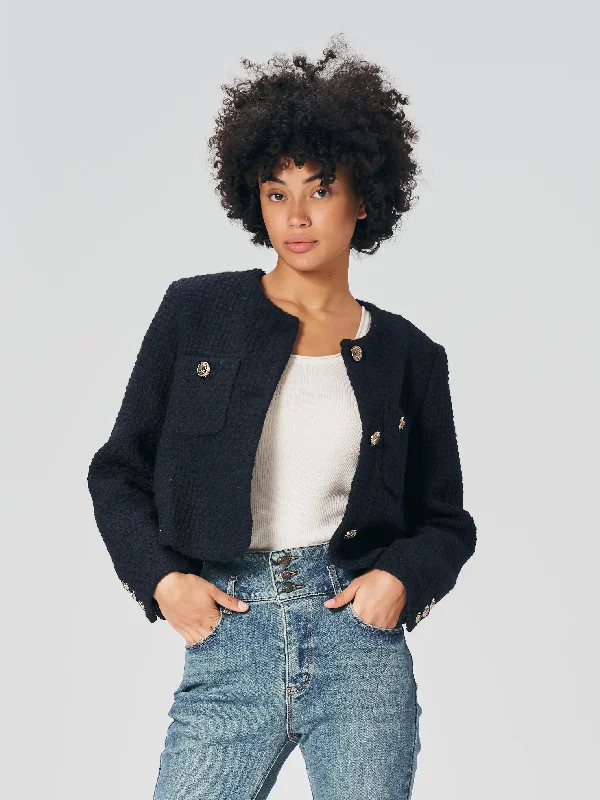 23421 Cropped Roundneck Wool Jacket