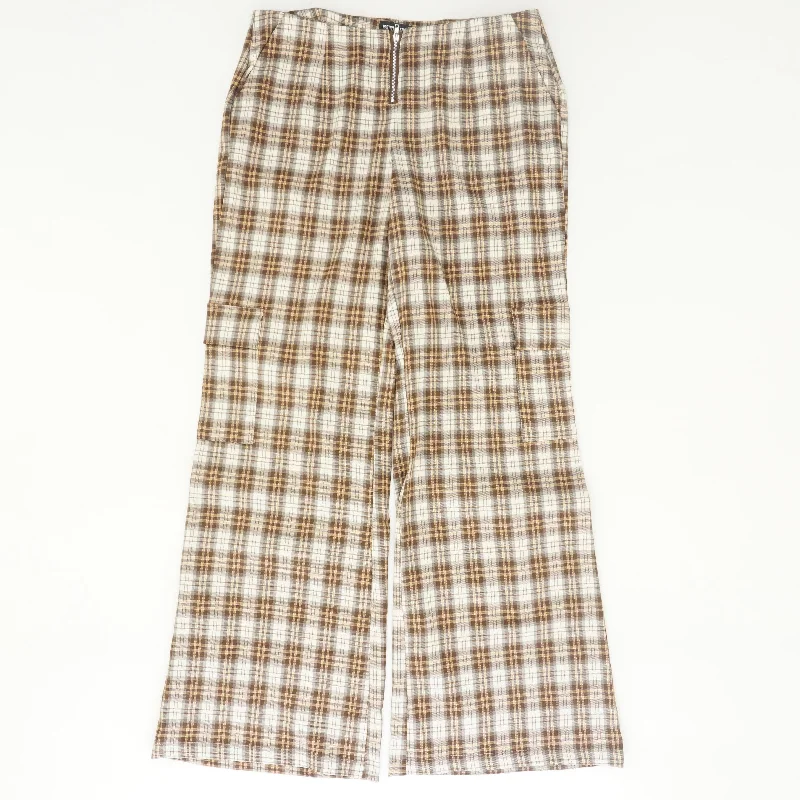 Brown Plaid Cargo Pants