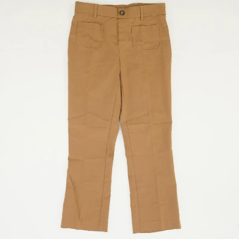 Brown Solid Dress Pants