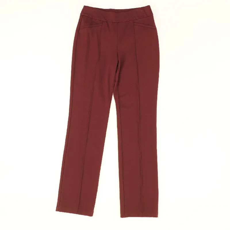 Burgundy Solid Pants