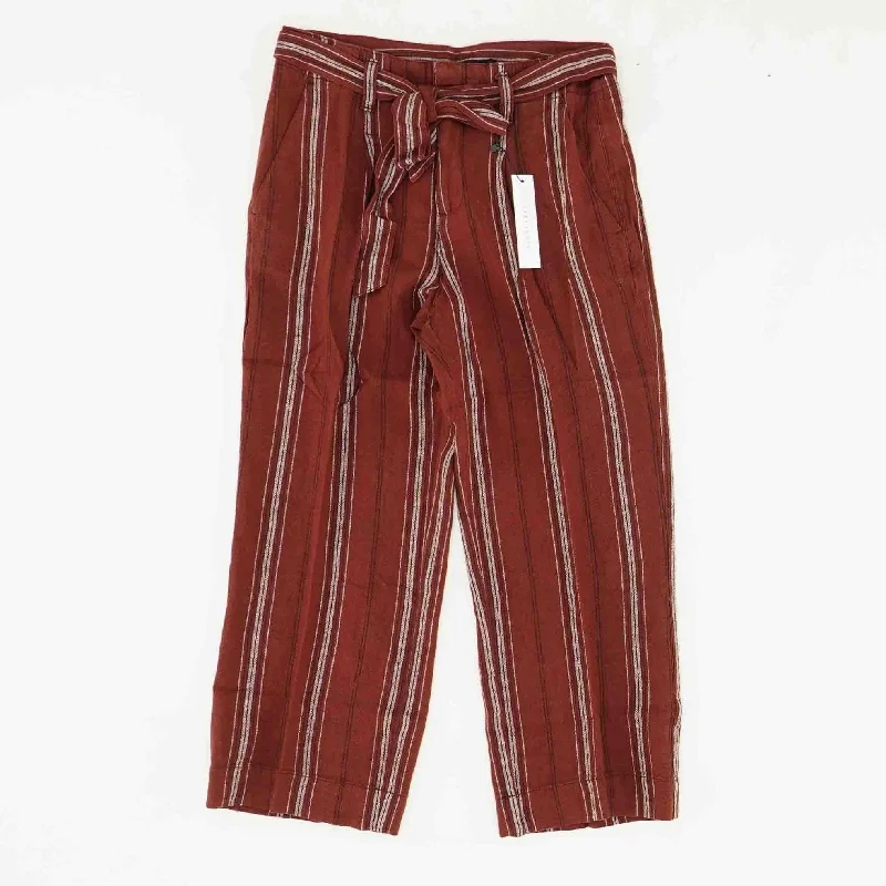 Burgundy Striped Capri Pants