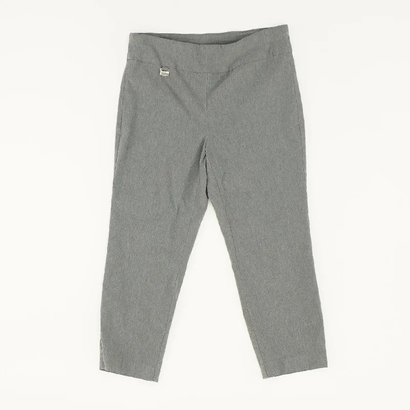 Gray Solid Dress Pants