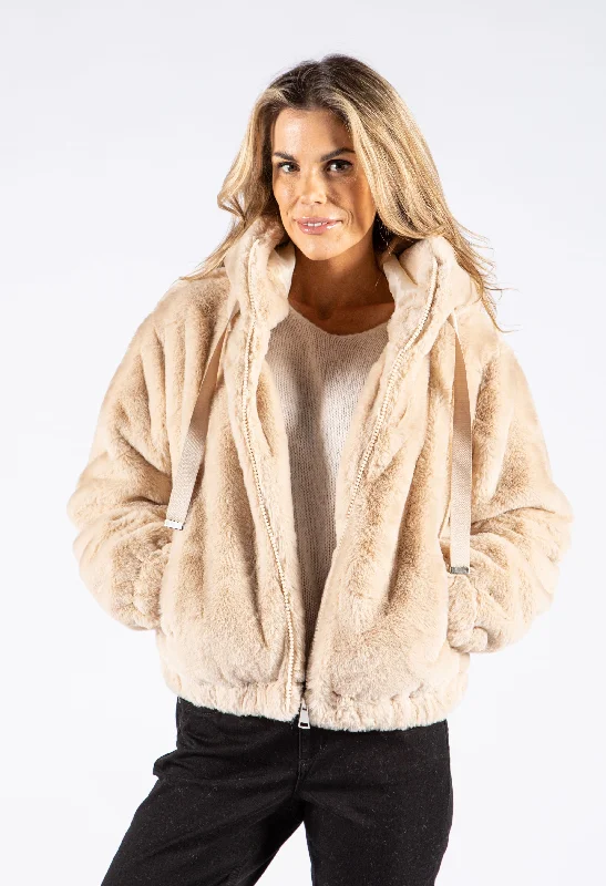 Hooded Faux Fur Coat