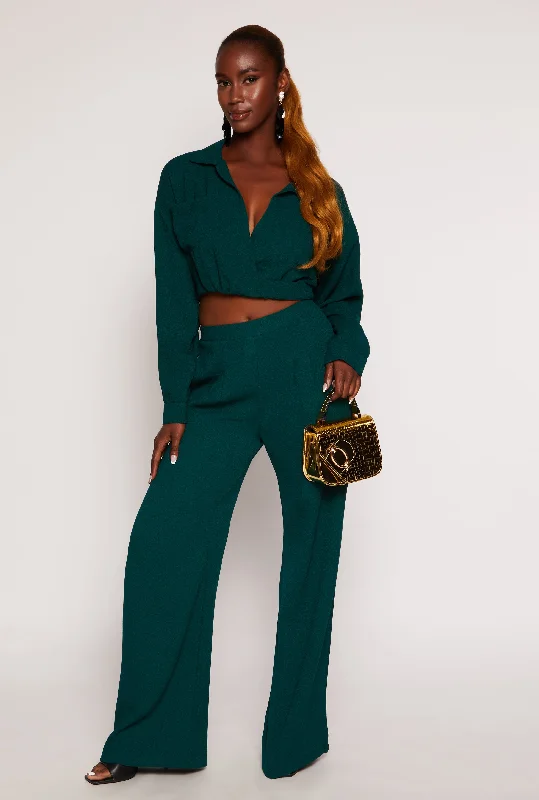 Wide Leg High Waist Dress Pants