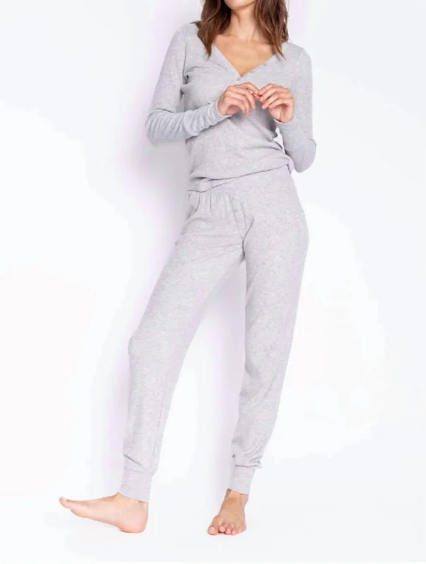 Jam Pant Text Essen In Heather Grey