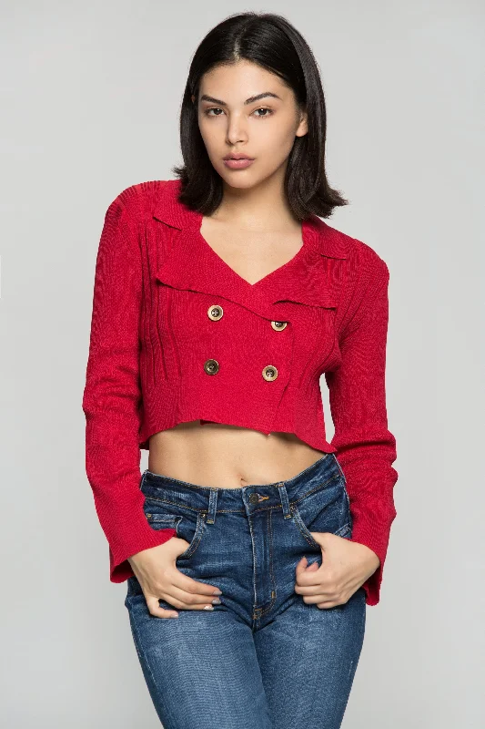 Scarlet Red Tailored Cropped Jacket