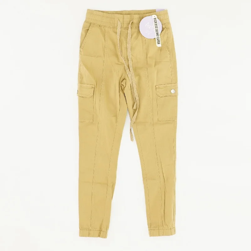 Tan Solid Cargo Pants