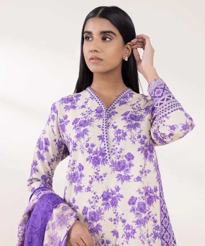 3 Piece - Printed Khaddar Suit