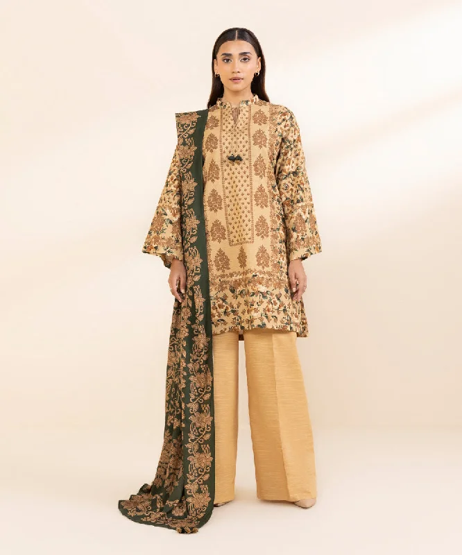 3 Piece - Printed Khaddar Suit