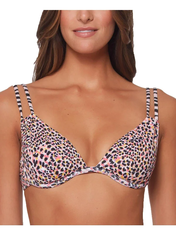 Womens Underwire Animal Print Bikini Swim Top