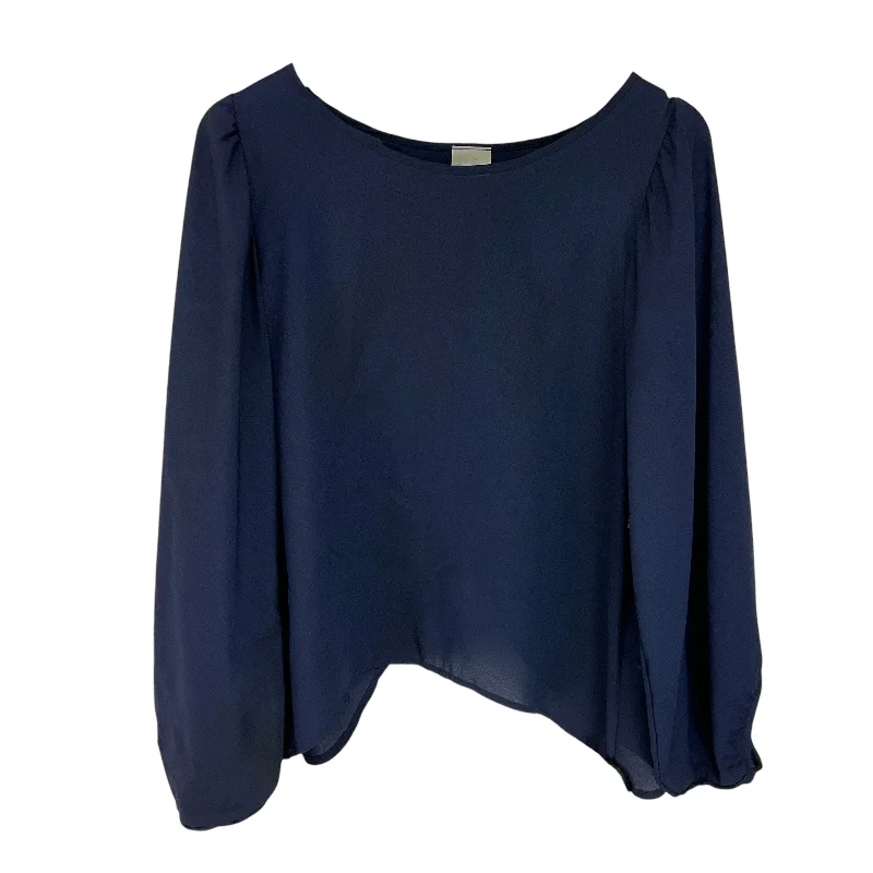 Top Long Sleeve Basic By Clothes Mentor In Navy, Size: M