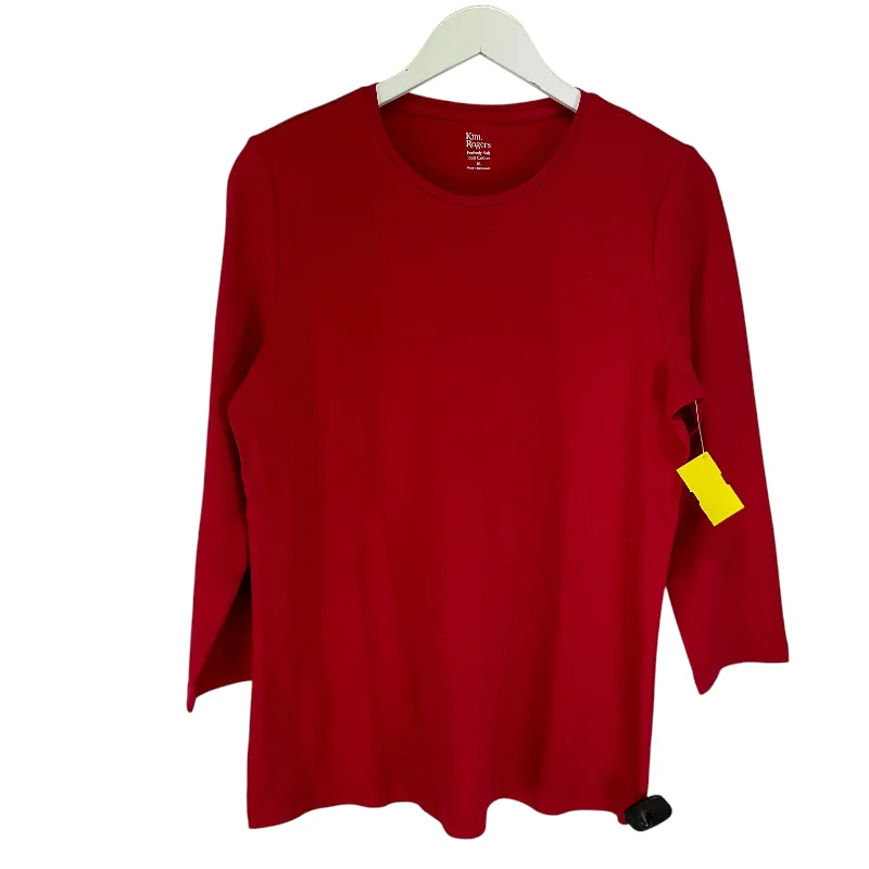 Top Long Sleeve Basic By Kim Rogers In Red, Size: M