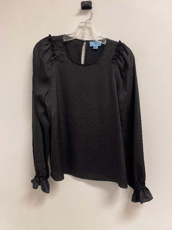 Top Long Sleeve By Cece In Black, Size: S