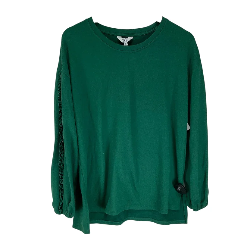 Top Long Sleeve By Crown And Ivy In Green, Size: M