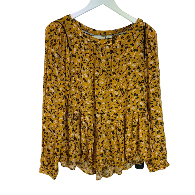 Top Long Sleeve By Maeve In Yellow, Size: S