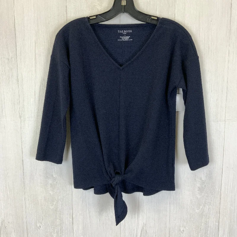 Top Long Sleeve By Talbots In Navy, Size: S