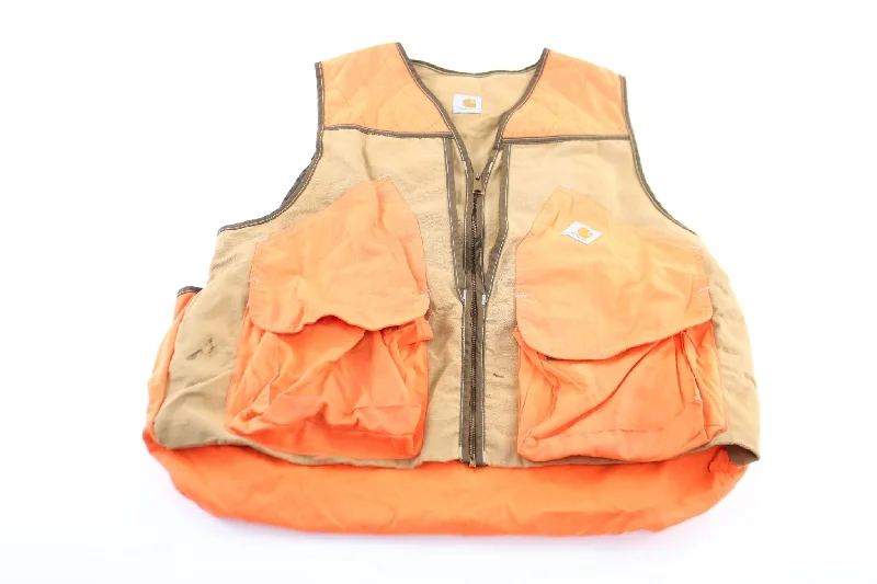 Carhartt Logo Patch Tan & Orange Zip Up Vest