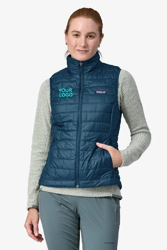 Patagonia Womens Custom Nano Puff Vests, Lagom Blue