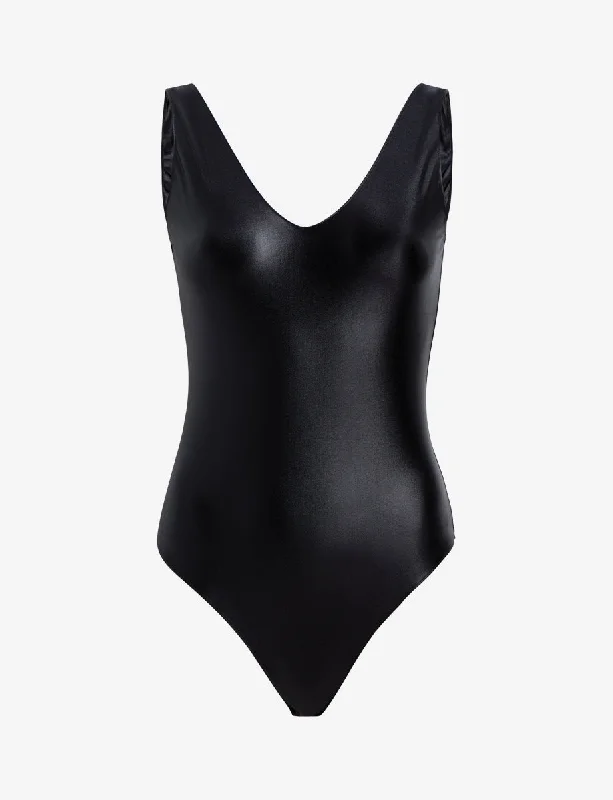 Matte Metallic Deep-V Bodysuit