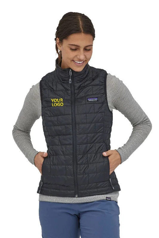 Patagonia Womens Nano Puff Customized Vests, Black