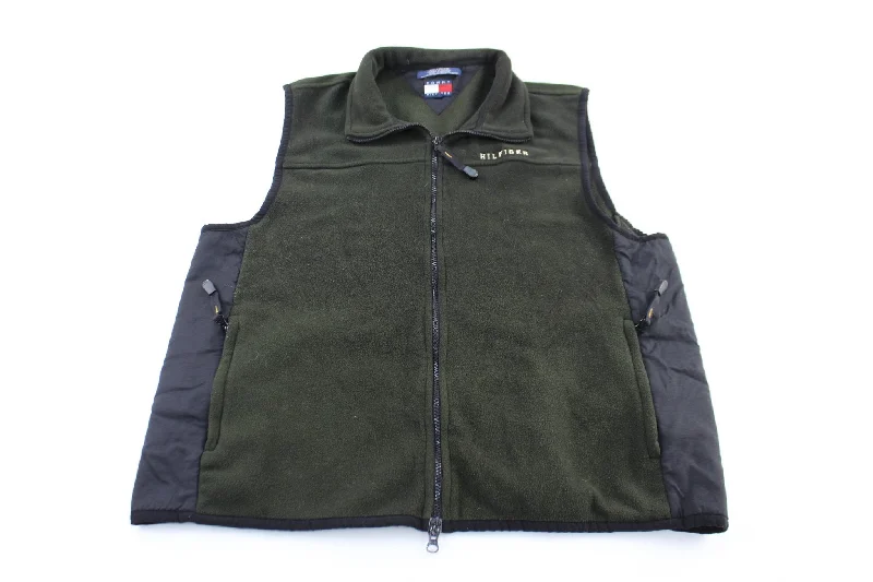 Tommy Hilfiger Embroidered Logo Green Zip Up Vest